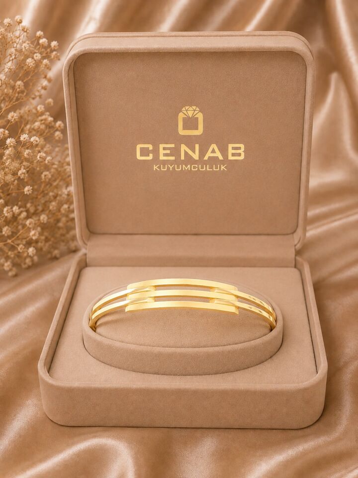 Çizgili Plaka 10.76 Gram 22 Ayar Altın Kelepçe